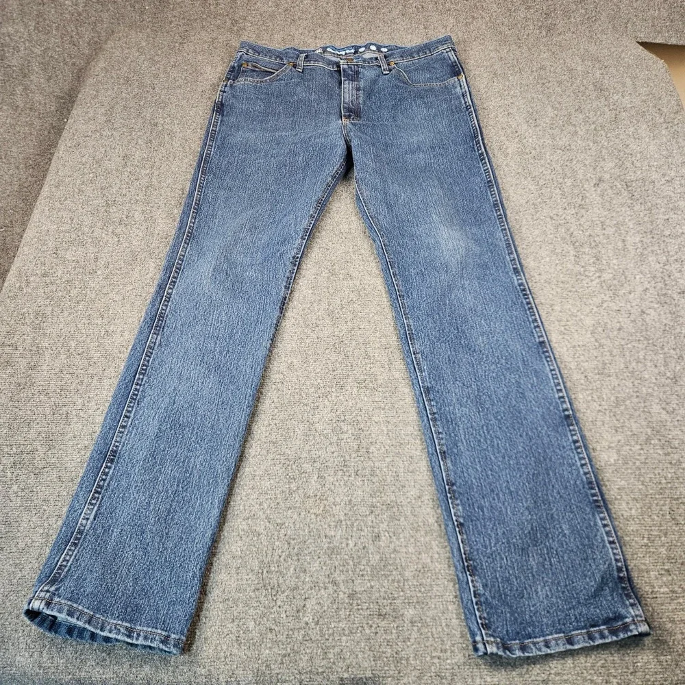 Wrangler Premium Performance Cowboy Cut Slim Fit Jeans Mens 36x36 Blue Denim
